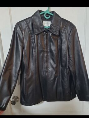 Large Worthington Black Leather Jacket